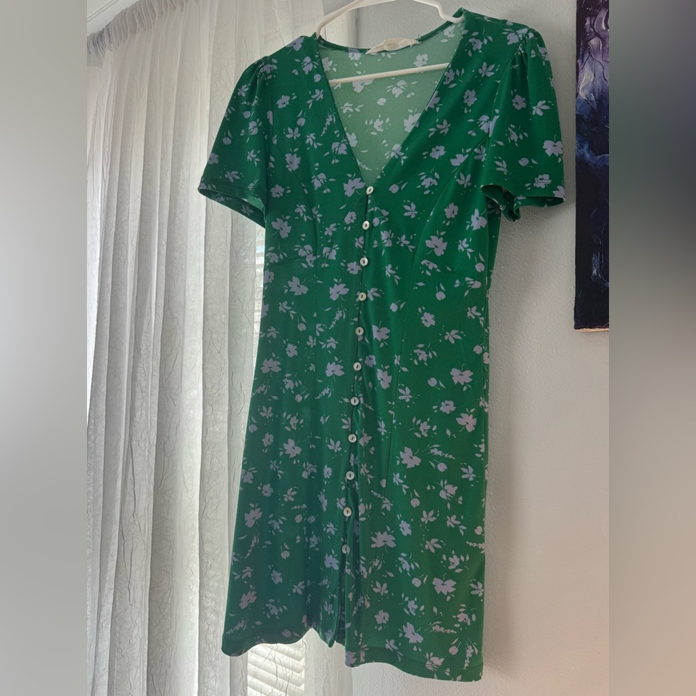 MANGO - Green Floral Dress